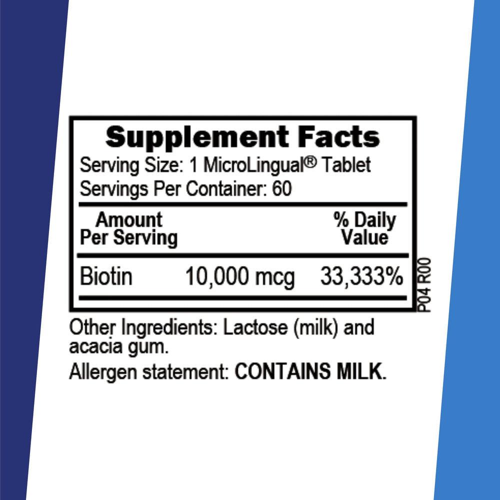 60 count bottle packaging of Superior Source Biotin 10000 mcg