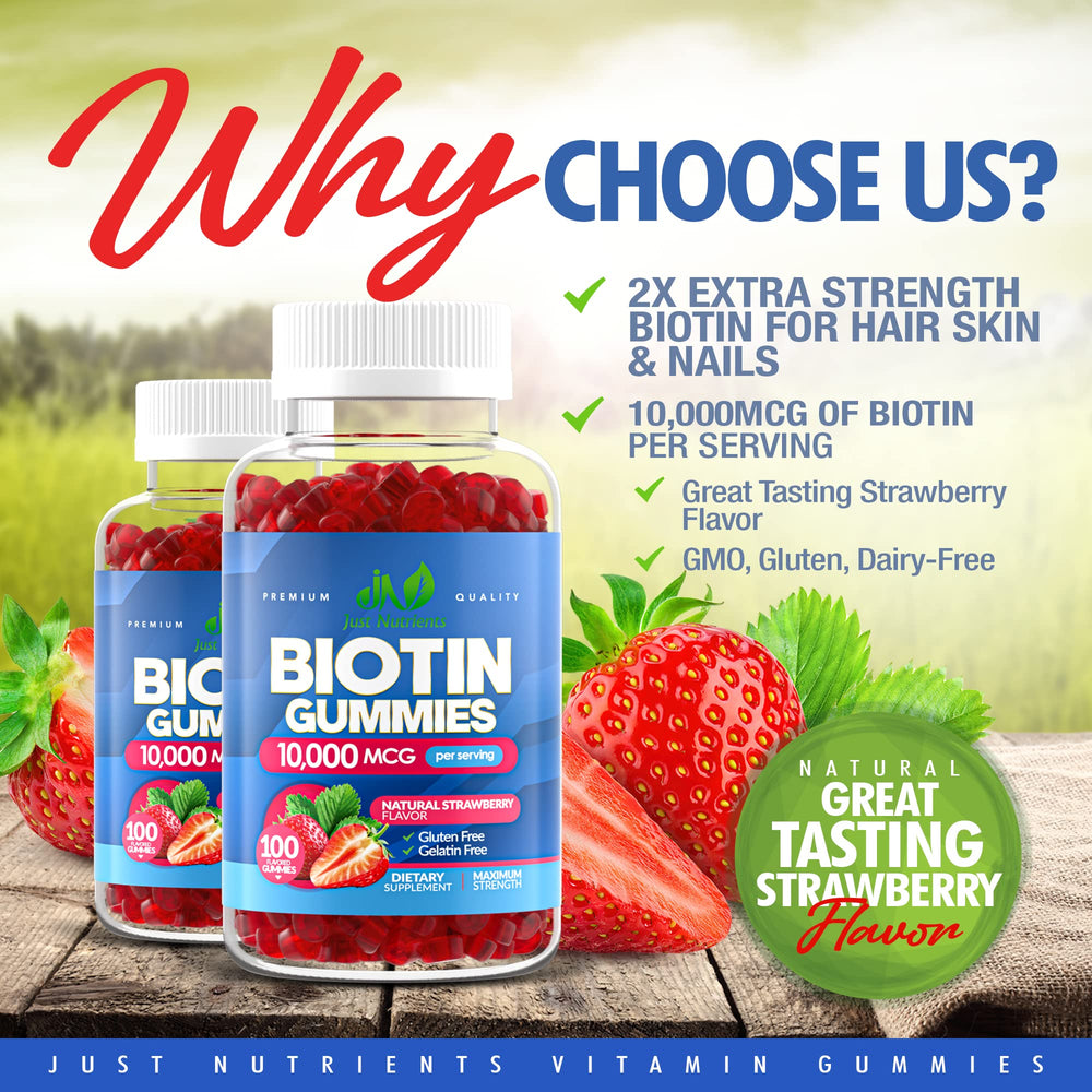 Biotin gummies nutrition facts panel