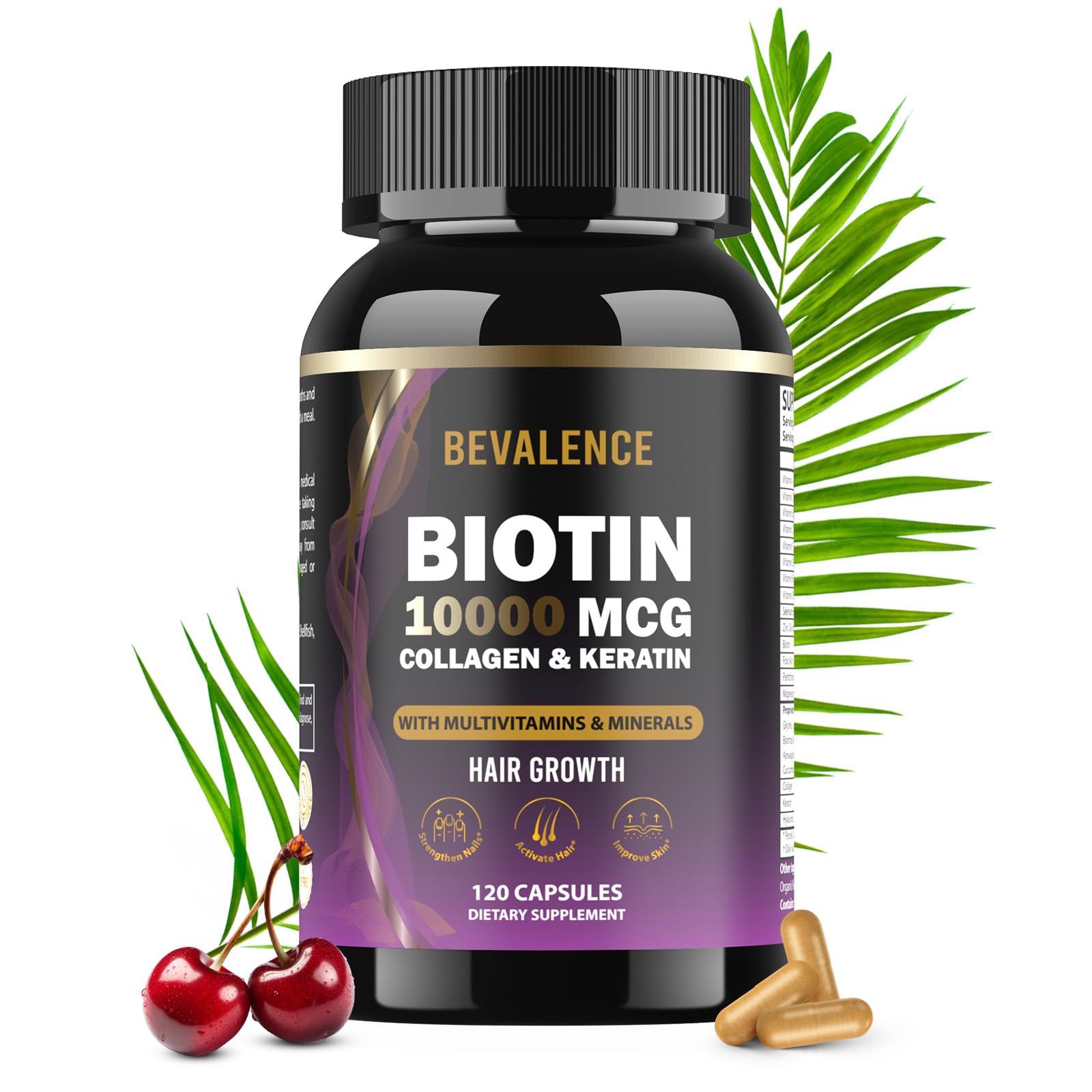 Biotin 10,000 mcg hair growth bottle front