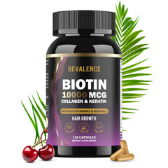 Biotin 10,000 mcg hair growth bottle front