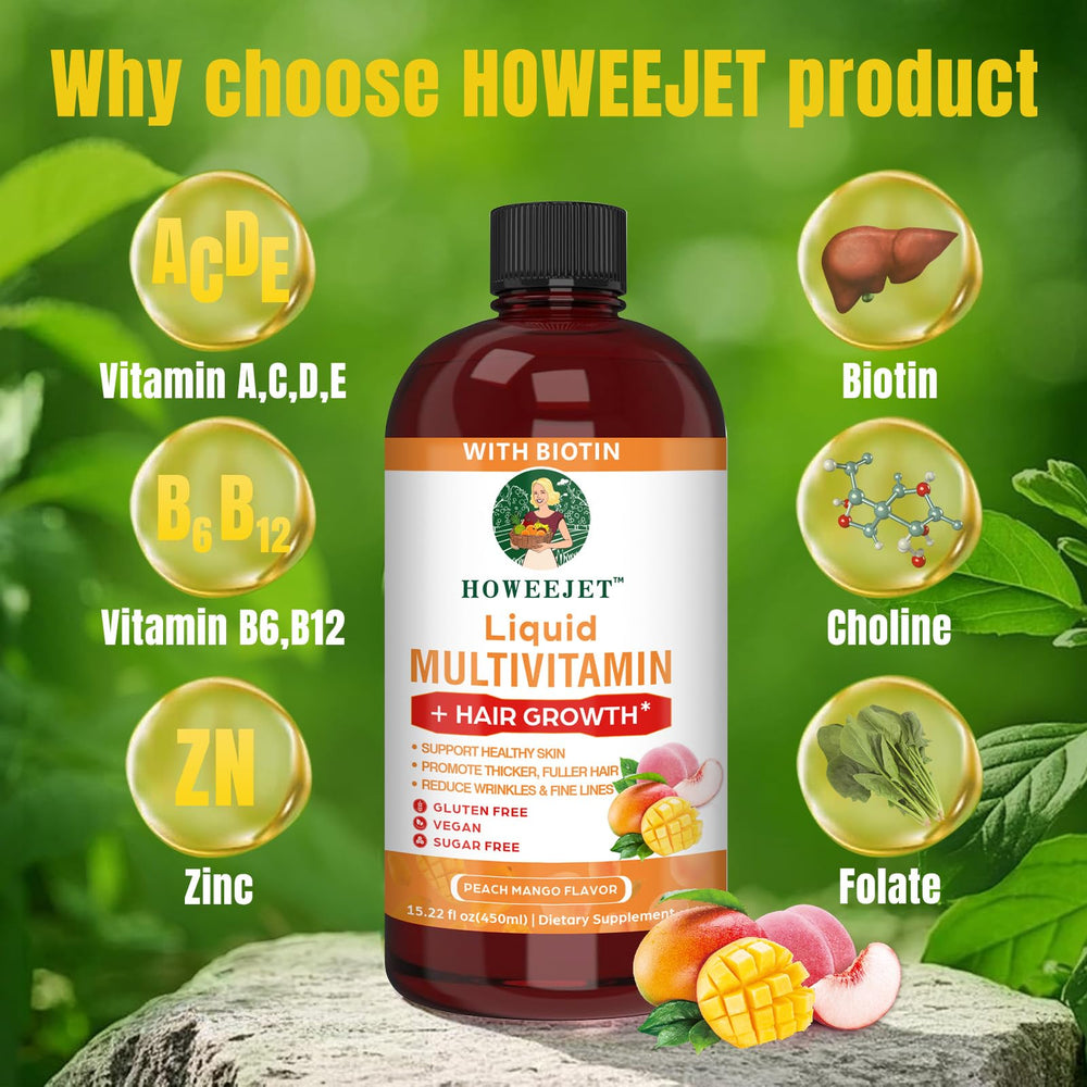 Biotin 10000 mcg label on liquid multivitamin
