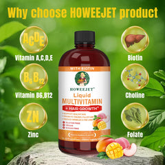 Biotin 10000 mcg label on liquid multivitamin