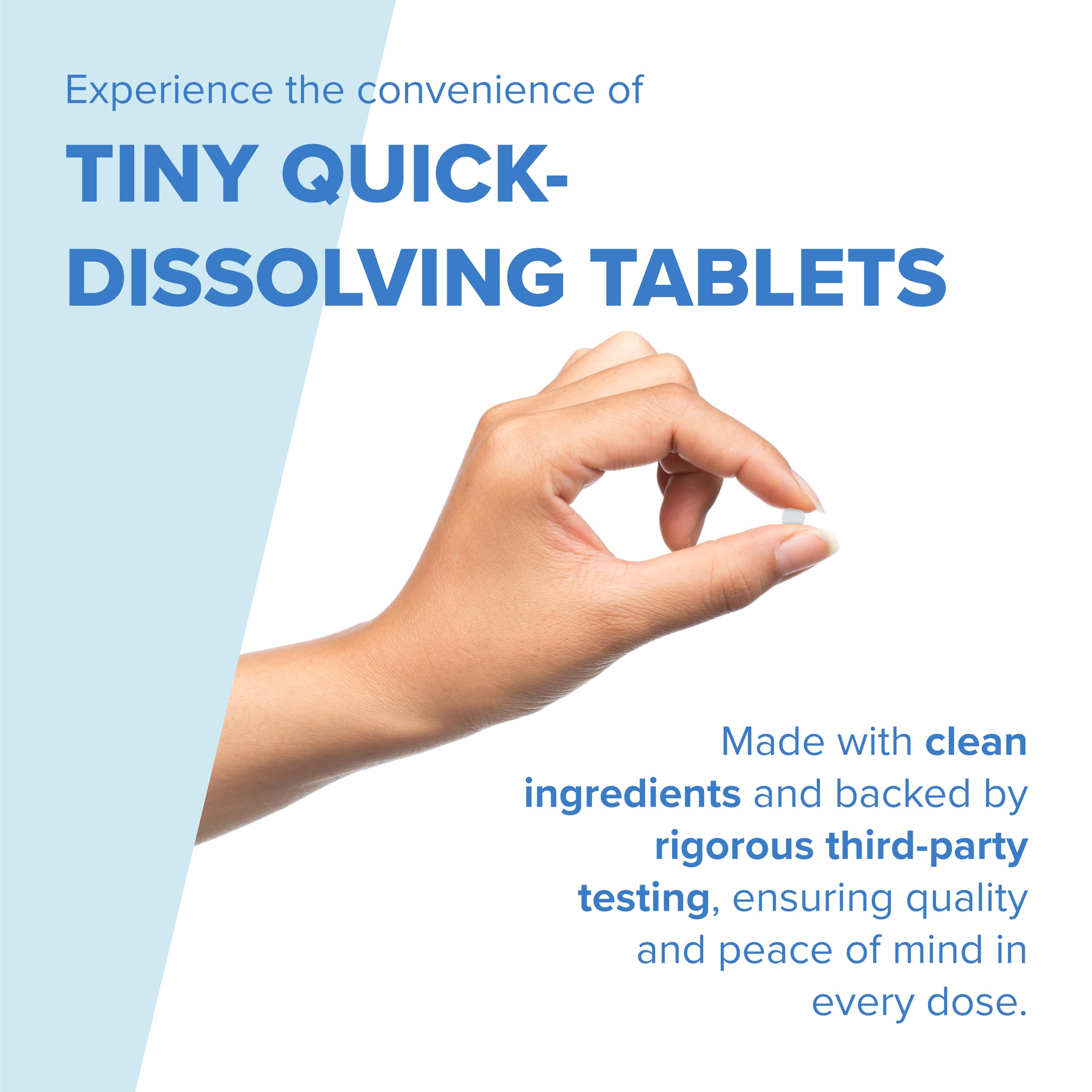 Biotin tablet dissolving on tongue for fast absorption