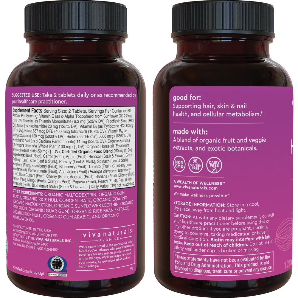 Third-party tested biotin supplement bottle