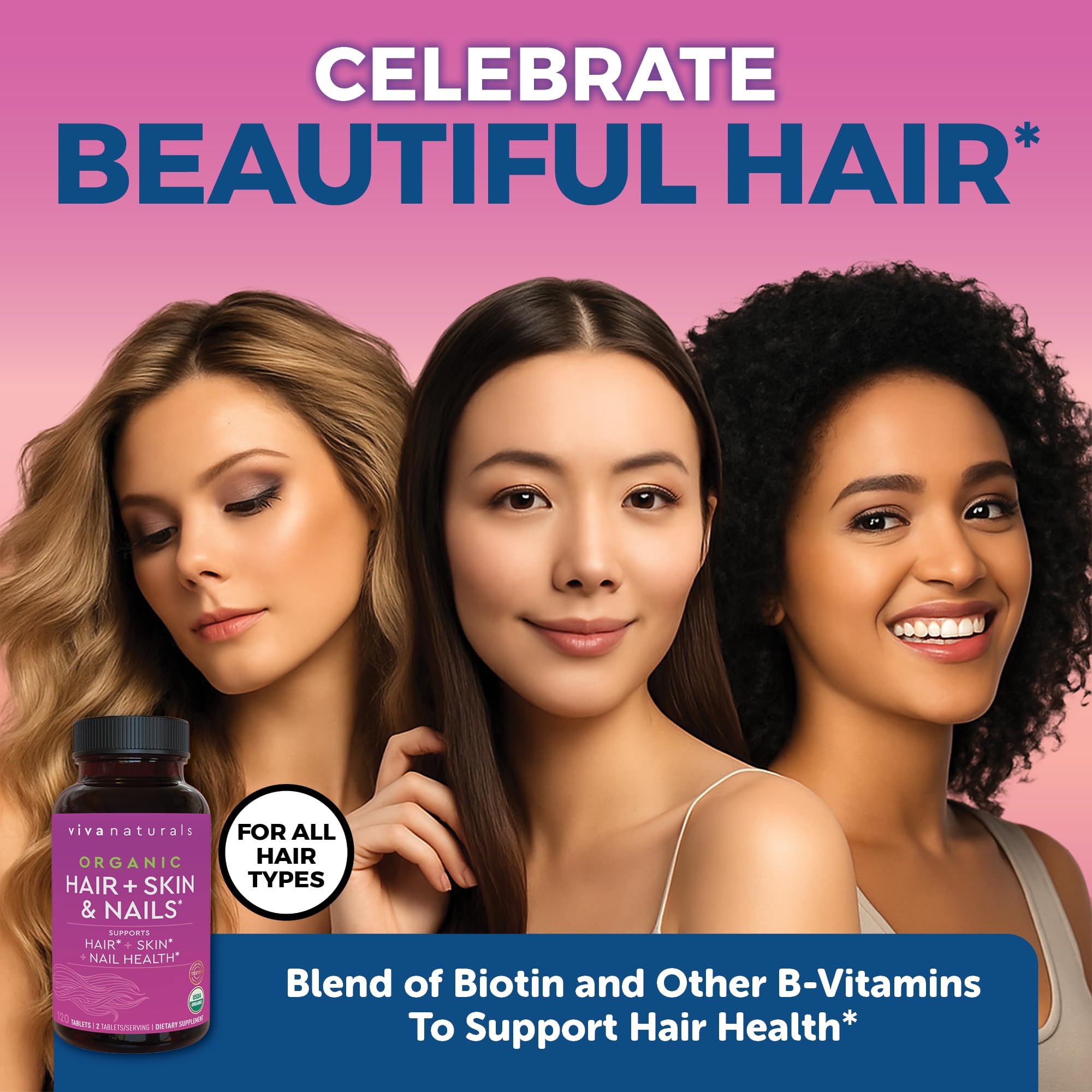 Hair and nails boost biotin product packaging