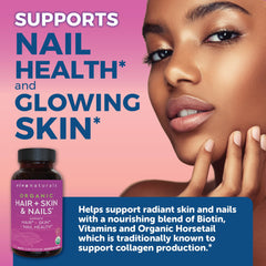 Organic horsetail and spirulina ingredients in biotin supplement