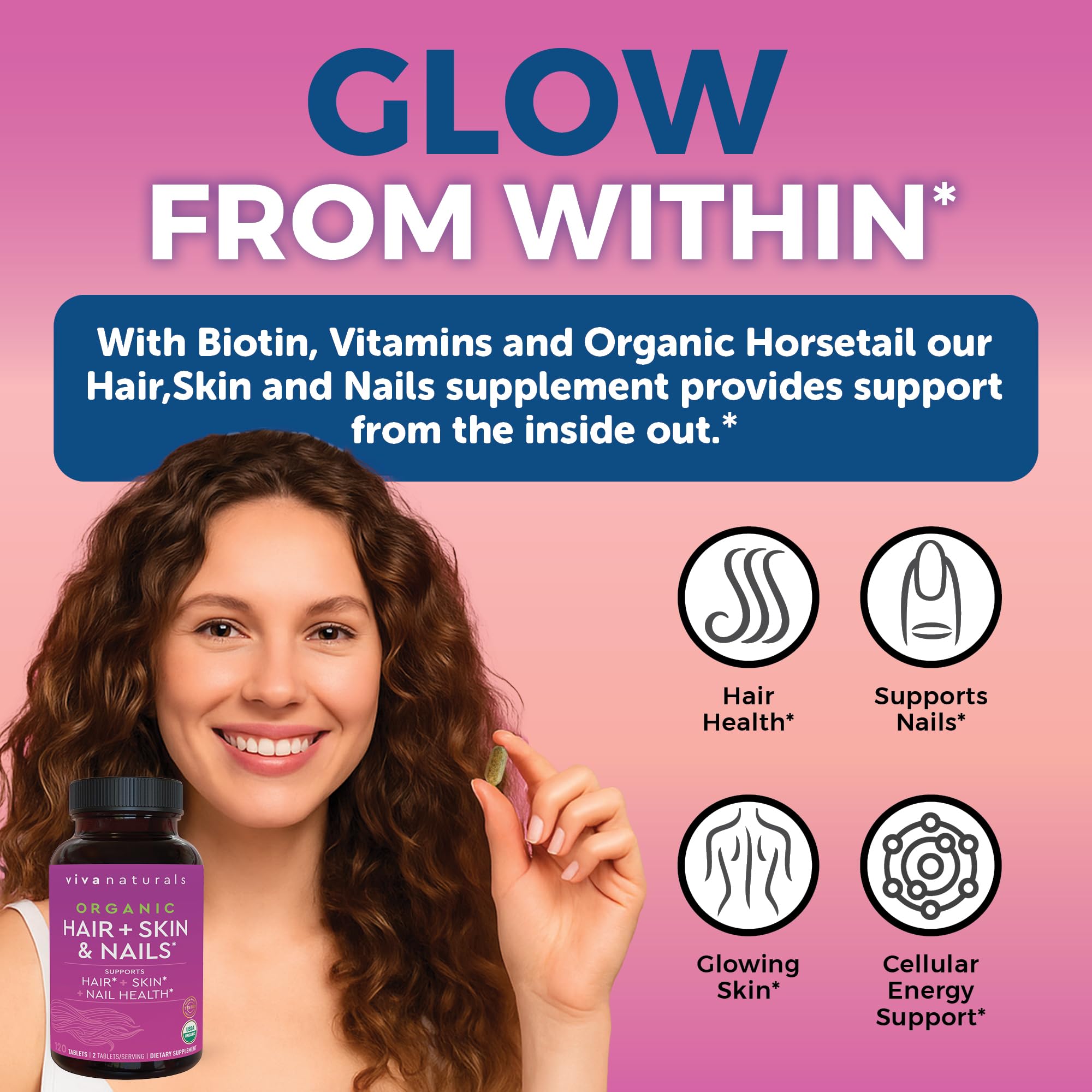 Easy-to-swallow biotin tablets for women