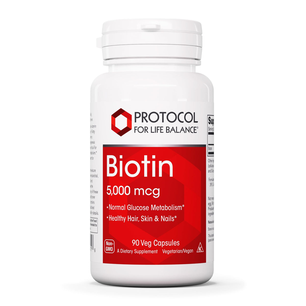 Front view of Biotin 5000mcg bottle