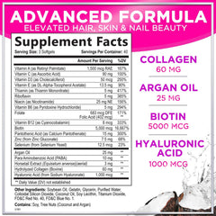 Biotin 5000mcg hair growth formula with Argan Oil close-up