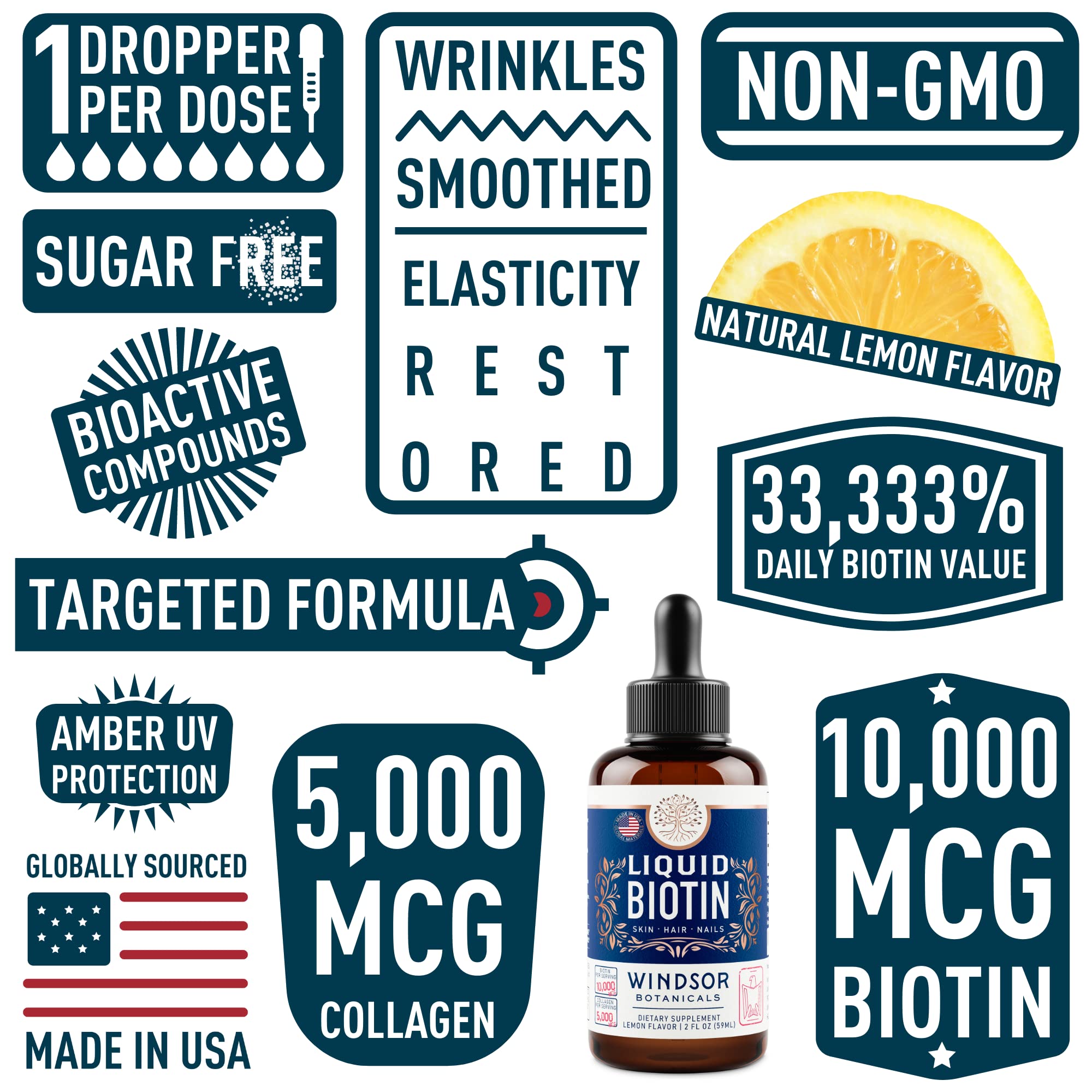 2oz bottle of biotin and collagen drops