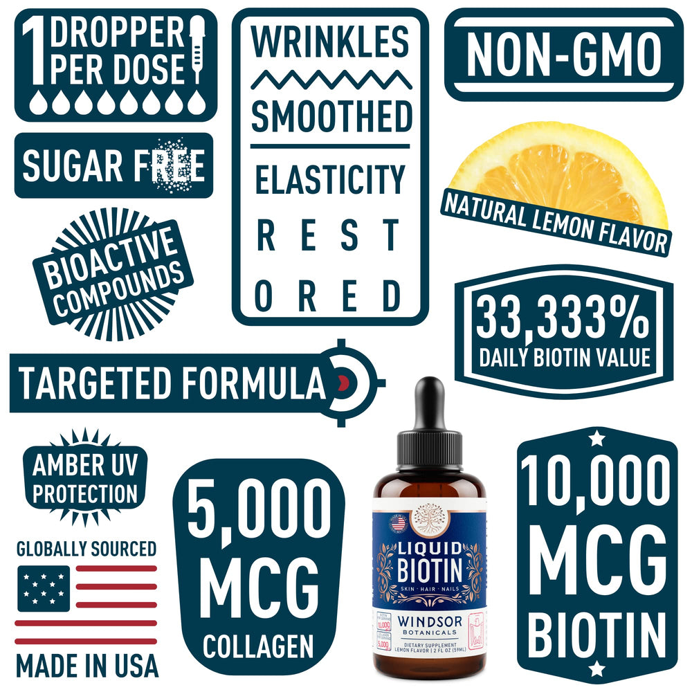 2oz bottle of biotin and collagen drops