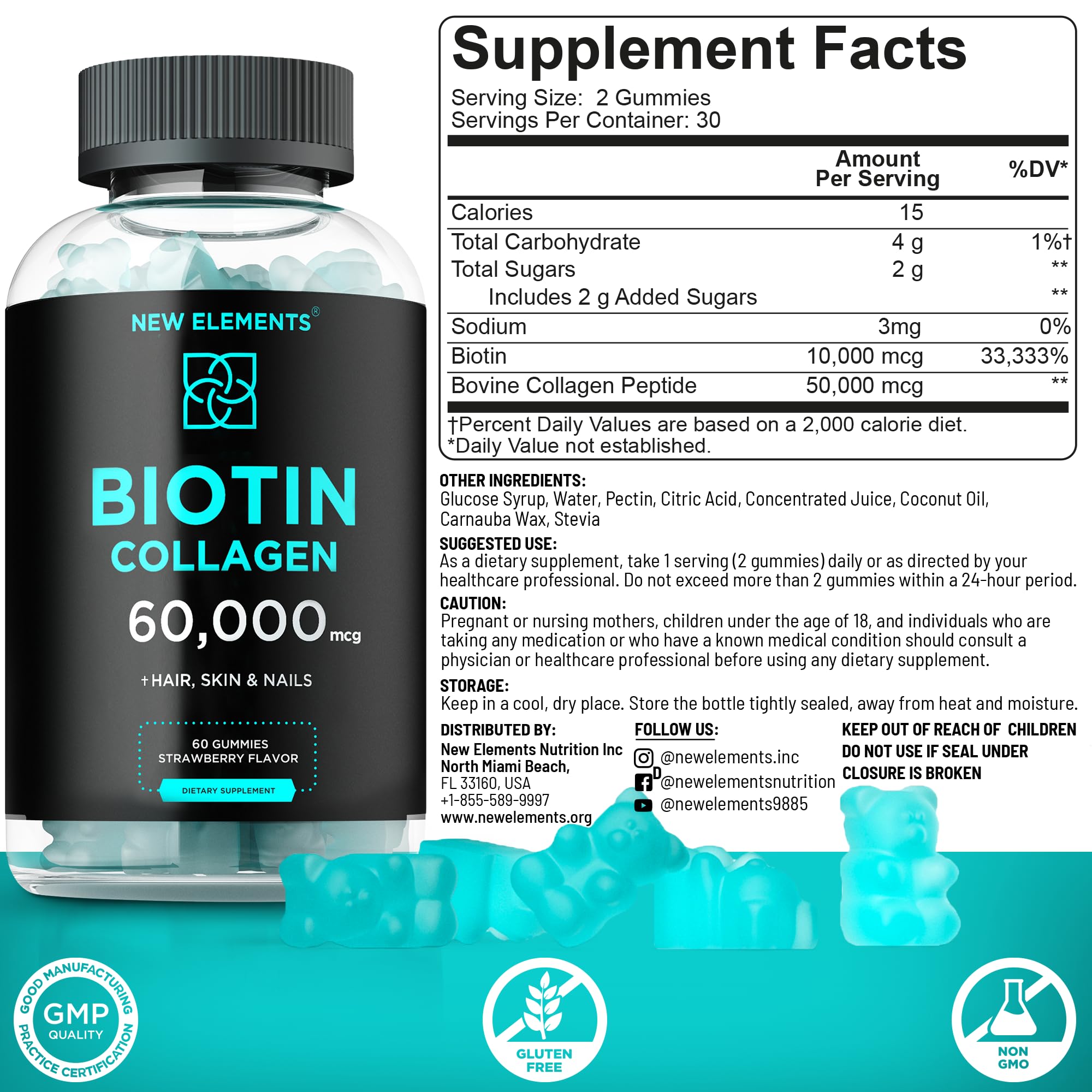 Product packaging for Biotin & Collagen Gummies