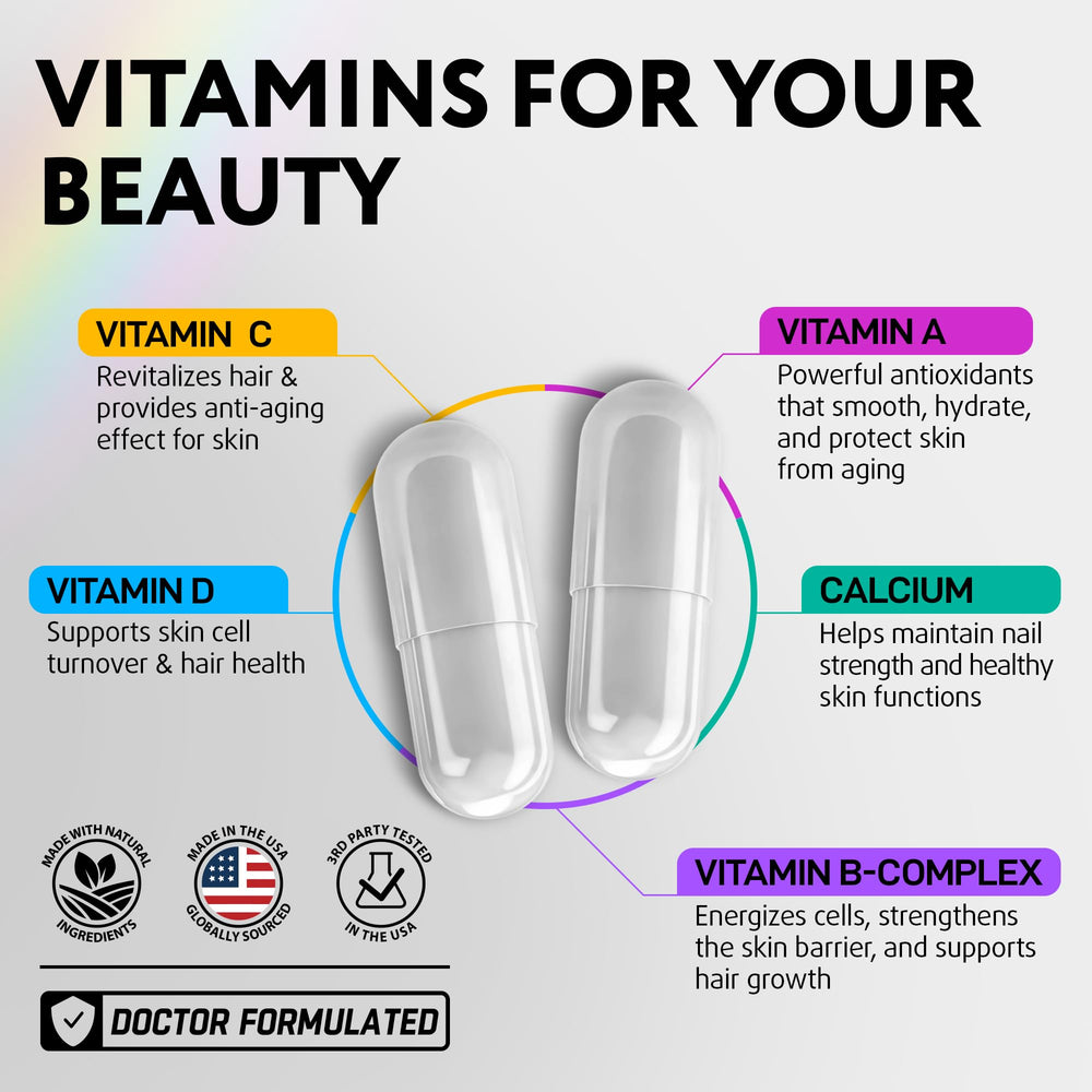 Hair growth vitamins with Biotin 10000mcg bottle