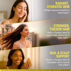 Product packaging showing 60 softgels for the biotin supplement