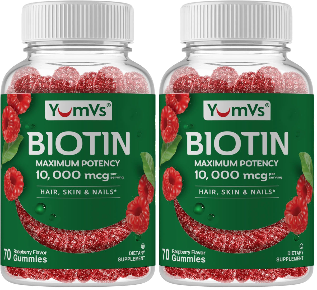 Biotin Gummies 10,000 mcg bottle for hair growth in women