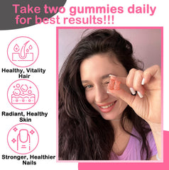 Biotin Gummies 10000mcg Strawberry – packaging and bottle shot