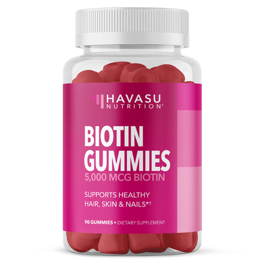 Biotin Gummies 5000mcg for Hair Skin Nails – Strawberry Flavor