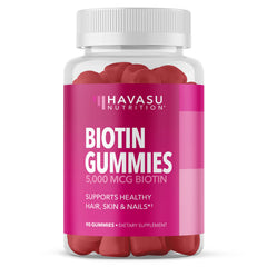 Biotin Gummies 5000mcg for Hair Skin Nails – Strawberry Flavor