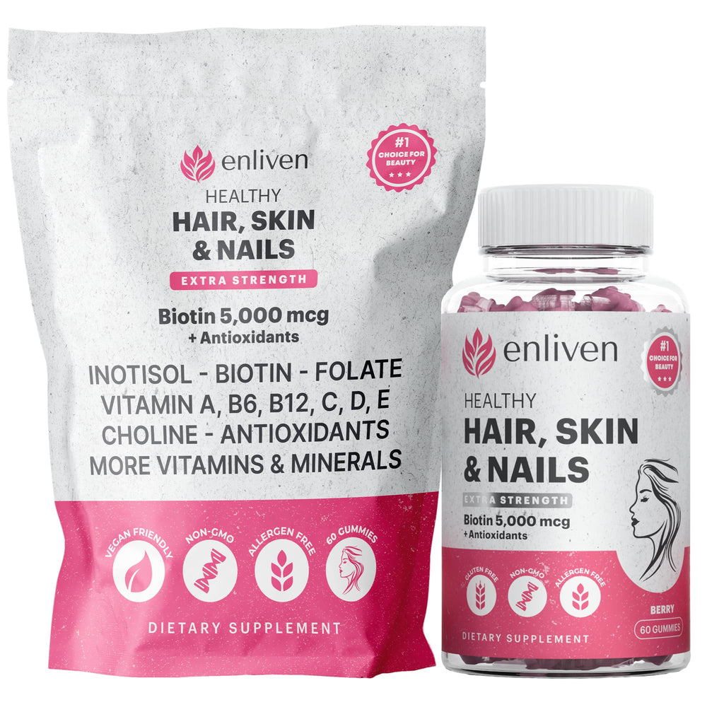 Hero image: Biotin Gummies Berry Flavor bottle with 60 gummies