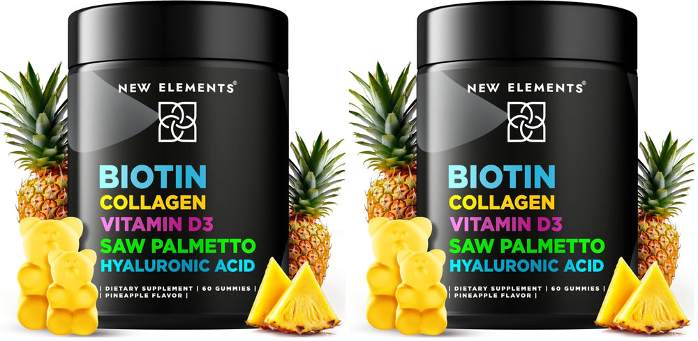 Front packaging of Biotin Gummies with Collagen and Vitamin D3 for hair, skin and nails