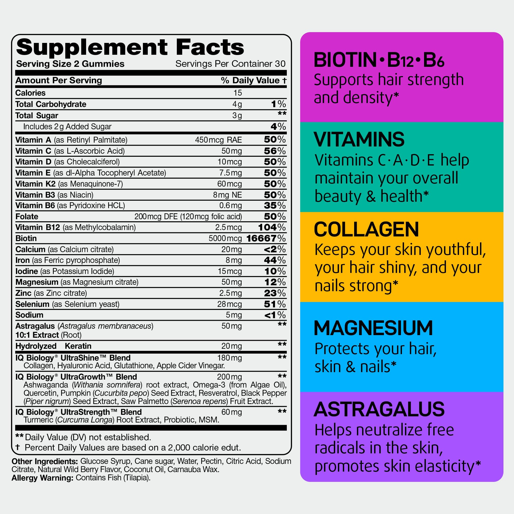 Close-up of Biotin Gummies showing bear shapes