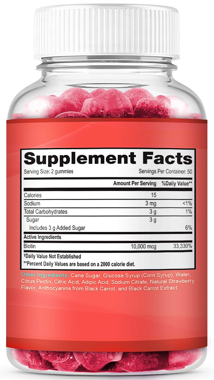 Max strength biotin gummies 10000mcg package