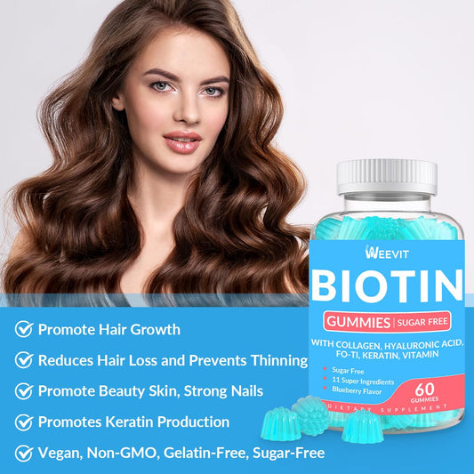 Biotin Gummies improving nails and skin health