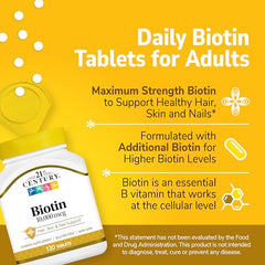 Close-up of Biotin tablets from the bottle