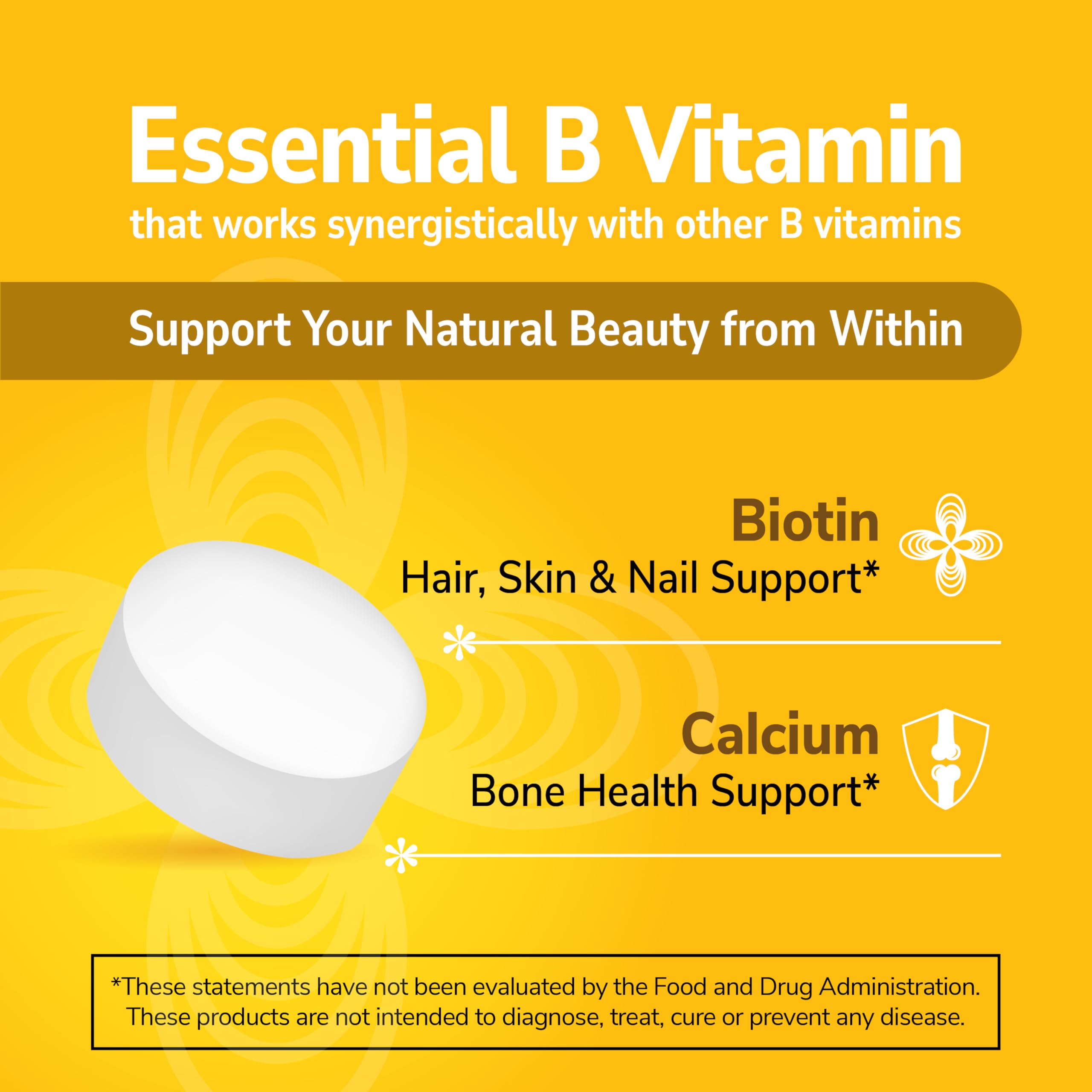 Gluten-free Biotin supplement packaging and label
