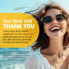 Nutrition facts panel for Biotin 10,000 mcg