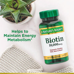 Close-up of Biotin 10,000 mcg softgels