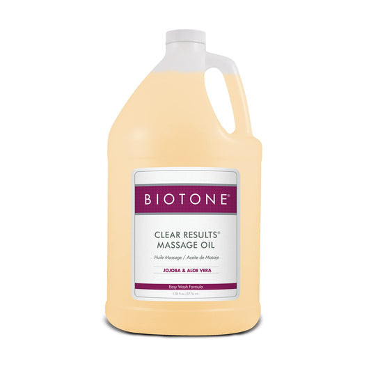 Biotone Clear Results Oil bottle, 128 Ounce, front view