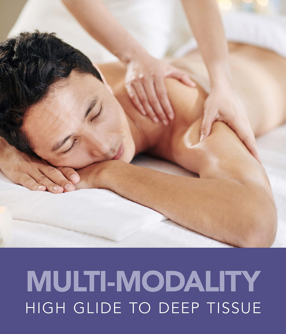 Therapist applying BIOTONE lotion during a deep tissue massage