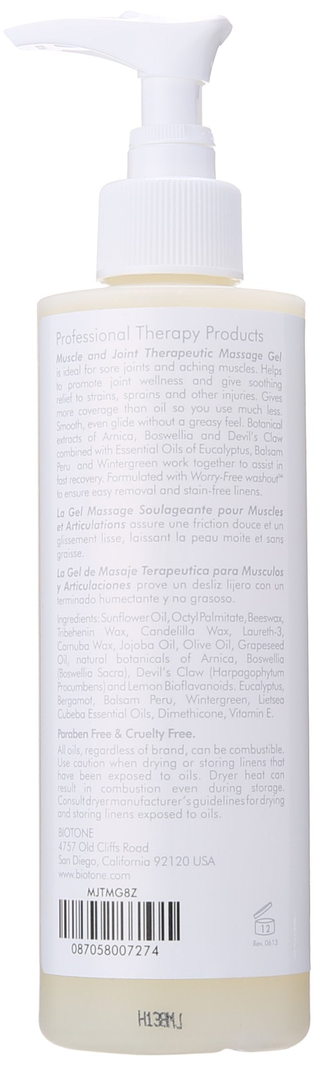 Hands applying Biotone massage gel to a sore joint