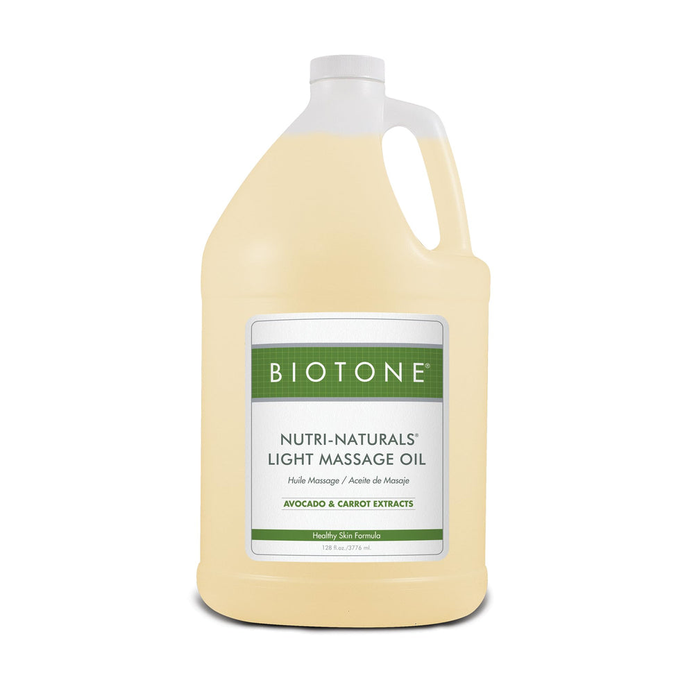 BIOTONE Nutri Naturals Light Massage Oil Gallon bottle and label