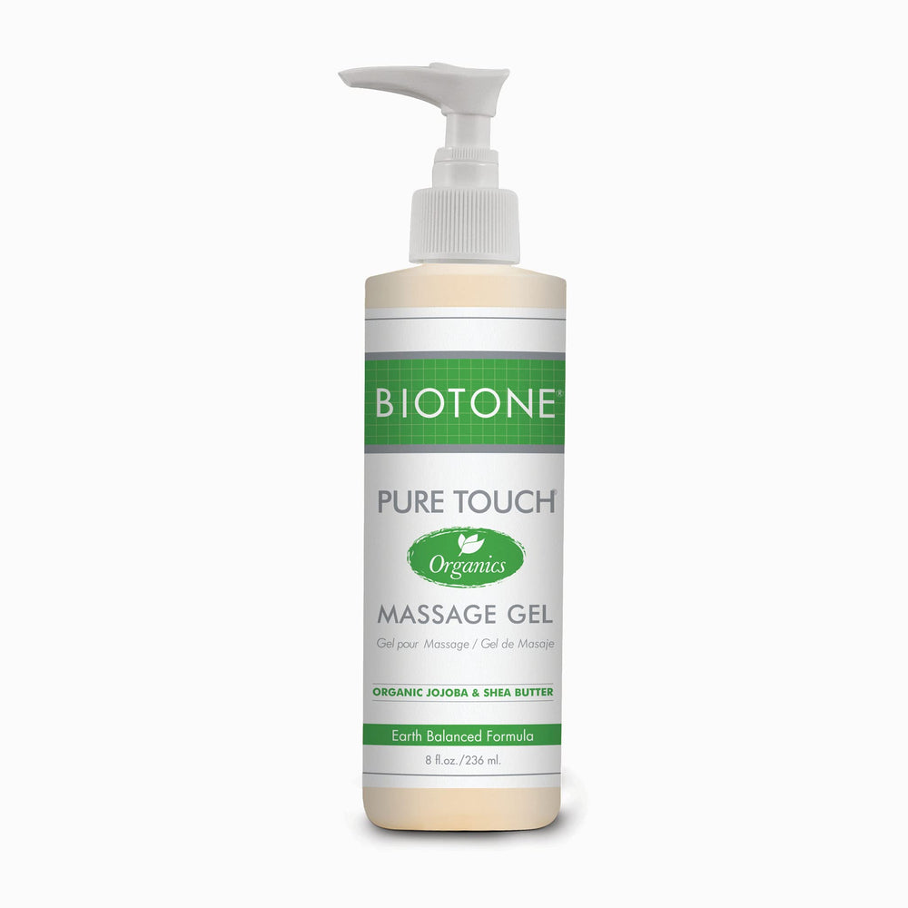 Biotone Pure Touch Organics Massage Gel 8 oz bottle front view