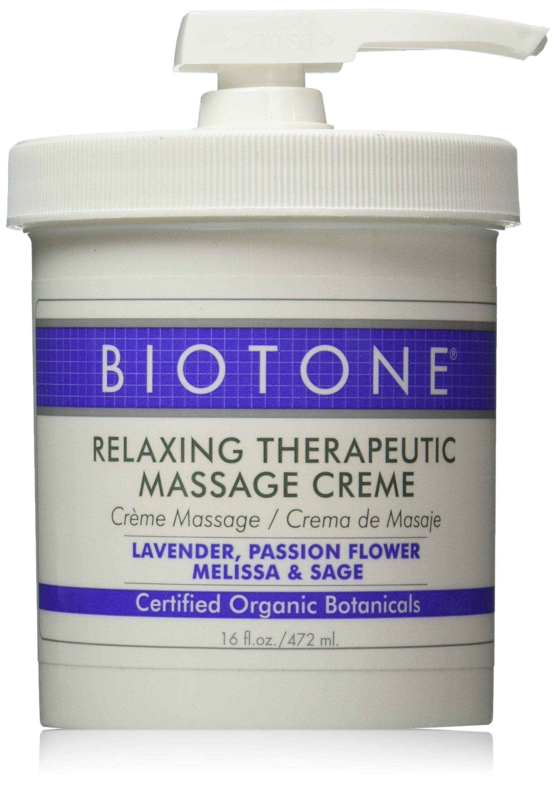 Biotone Relaxing Therapeutic Massage Creme 16 oz bottle with pump