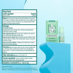 Biotrue Hydration Boost with contact lens-friendly design for comfortable wear.