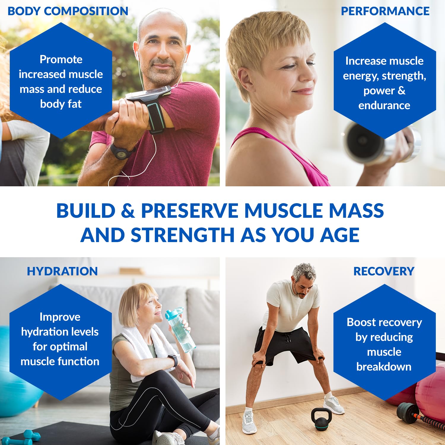 Creatine monohydrate and HMB formula illustration