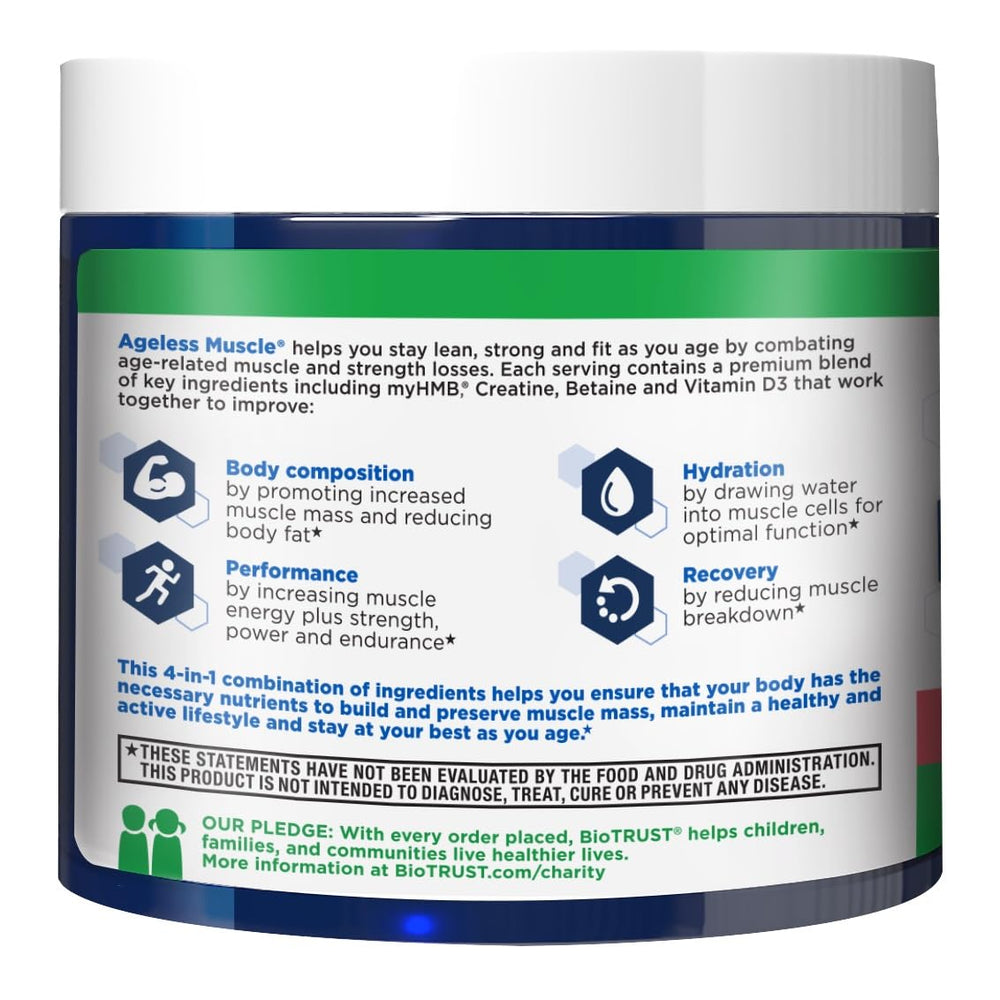BioTrust Ageless Muscle serving with smoothie demonstrates easy daily integration