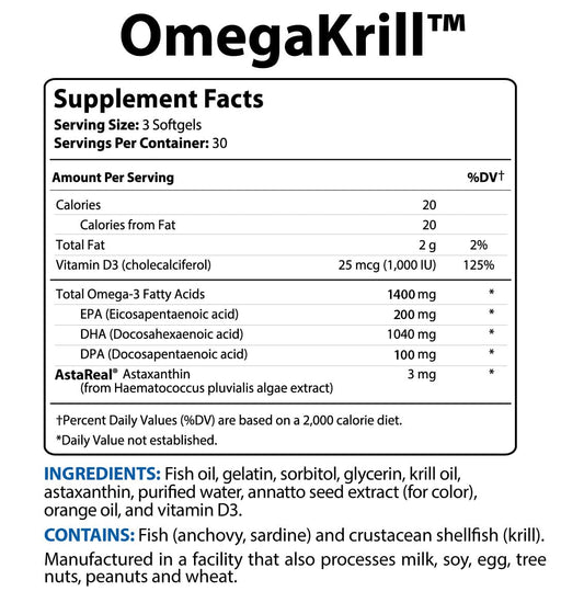 Close-up of BioTrust OmegaKrill softgels