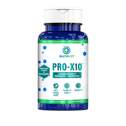 BioTrust Pro-X10 2.0 probiotic bottle front view