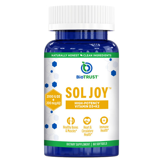 BioTrust Sol Joy Vitamin D3 K2 bottle label