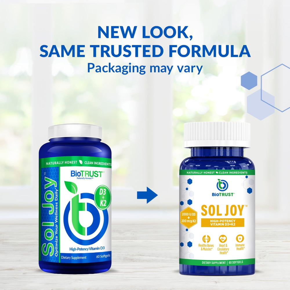 Sol Joy bottle and softgel capsules