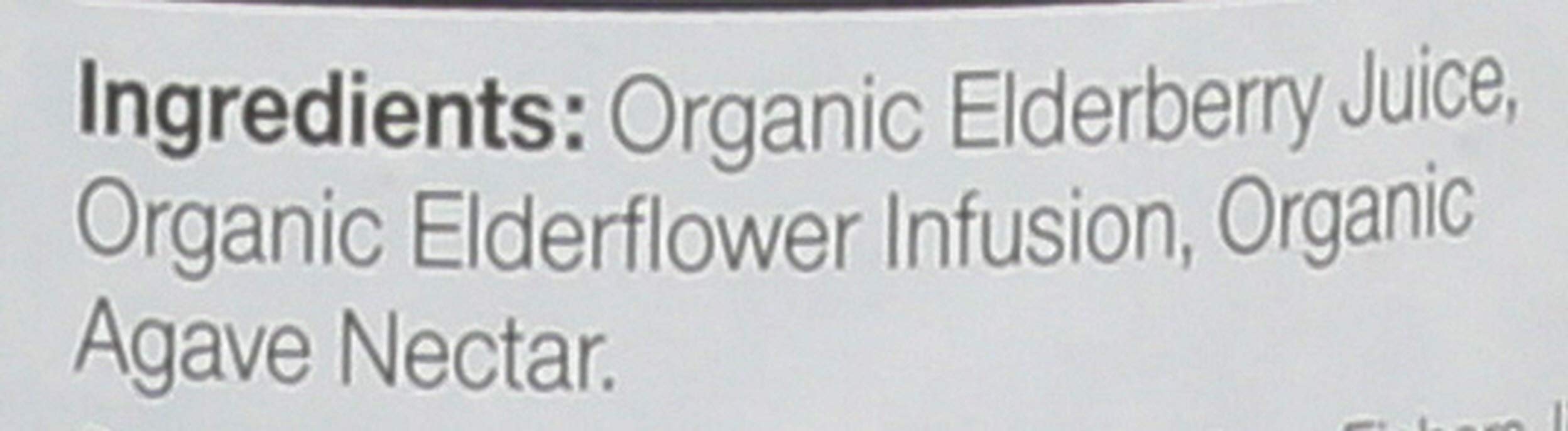 Nutrition facts panel for Biotta Naturals Elderberry Juice, 16.9 oz