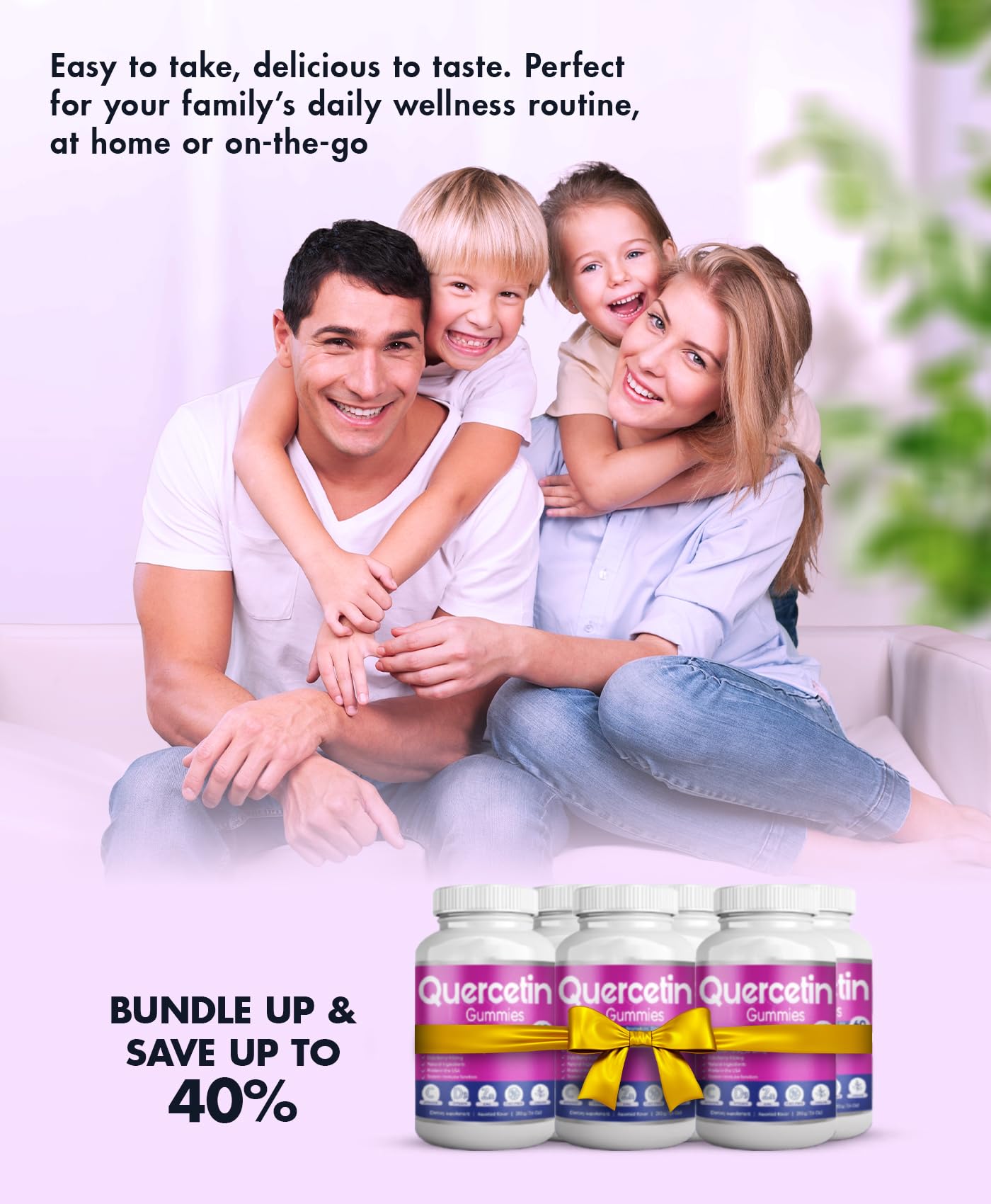 BioVitalica Quercetin Gummies ingredients panel highlights quercetin blend and vitamins.