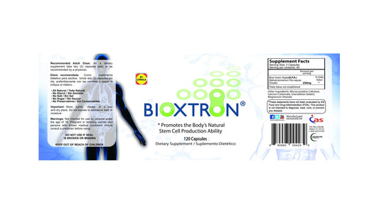 Bioxtron 120 capsules bottle on white background