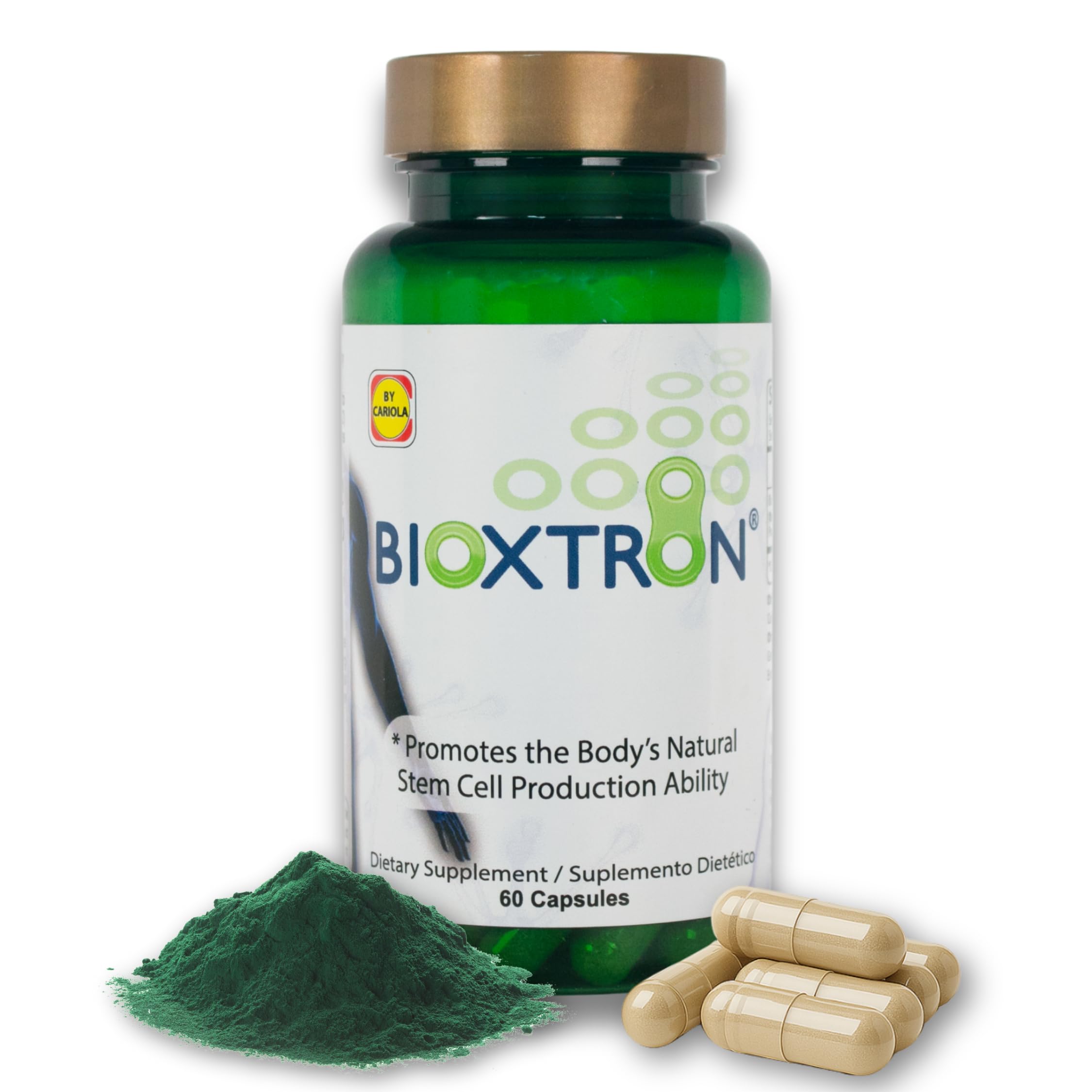 Bioxtron stem cell supplement bottle with capsules