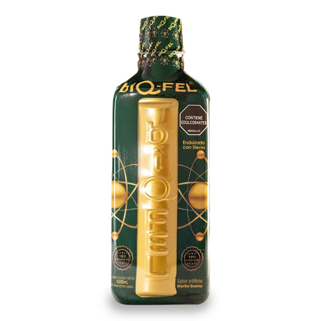 BIQ-FEL 500ml bottle with Chontaduro, Guarana, and Borojo blend.