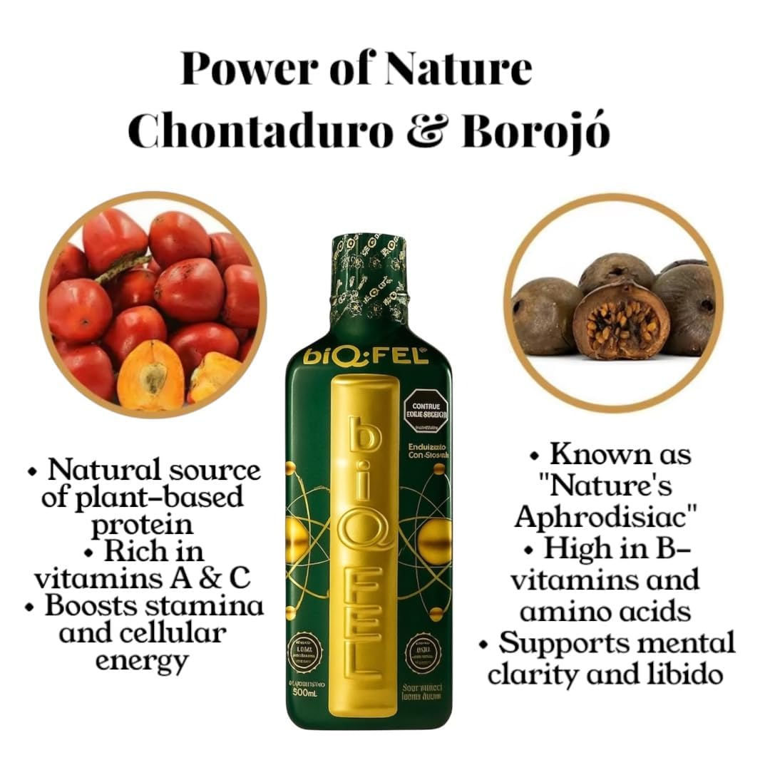 Botanical ingredients: Ginseng, Borojo, Tribulus Terrestris, Red Maca